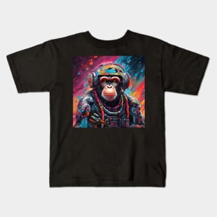 Space DJ Techno ChimPanZ Kids T-Shirt